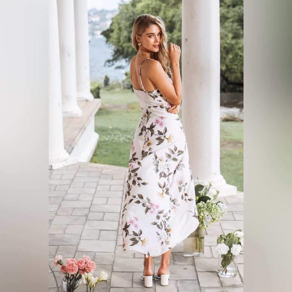 Cupshe White Floral Midi Dress - Picture 2 of 3